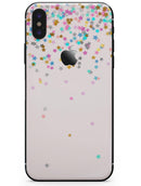 Multicolor Falling Stars Over Pink - iPhone X Skin-Kit