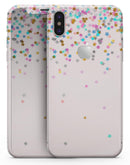 Multicolor Falling Stars Over Pink - iPhone X Skin-Kit