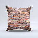 Multicolor Highlighted Brick Wall ink-Fuzed Decorative Throw Pillow