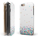 Multicolor Polka Dot Over White iPhone 6/6s or 6/6s Plus 2-Piece Hybrid INK-Fuzed Case