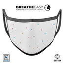 Multicolor Polka Dot Over White - Made in USA Mouth Cover Unisex Anti-Dust Cotton Blend Reusable & Washable Face Mask with Adjustable Sizing for Adult or Child