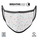 Multicolor Scattered Dots All Over - Made in USA Mouth Cover Unisex Anti-Dust Cotton Blend Reusable & Washable Face Mask with Adjustable Sizing for Adult or Child