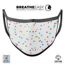 Multicolor Scattered Micro Blocks - Made in USA Mouth Cover Unisex Anti-Dust Cotton Blend Reusable & Washable Face Mask with Adjustable Sizing for Adult or Child