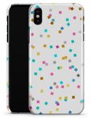 Multicolor Scattered Micro Blocks - iPhone X Clipit Case