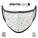 Multicolor Scattered Triangles - Made in USA Mouth Cover Unisex Anti-Dust Cotton Blend Reusable & Washable Face Mask with Adjustable Sizing for Adult or Child
