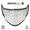 Multicolor Trianlges Over White  - Made in USA Mouth Cover Unisex Anti-Dust Cotton Blend Reusable & Washable Face Mask with Adjustable Sizing for Adult or Child