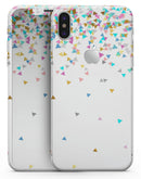 Multicolor Trianlges Over White  - iPhone X Skin-Kit