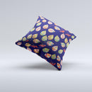 Multicolored Leaves Pattern v32 ink-Fuzed Decorative Throw Pillow