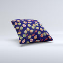 Multicolored Leaves Pattern v32 ink-Fuzed Decorative Throw Pillow