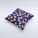Multicolored Leaves Pattern v32 ink-Fuzed Decorative Throw Pillow