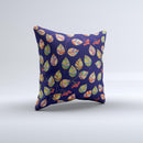 Multicolored Leaves Pattern v32 ink-Fuzed Decorative Throw Pillow