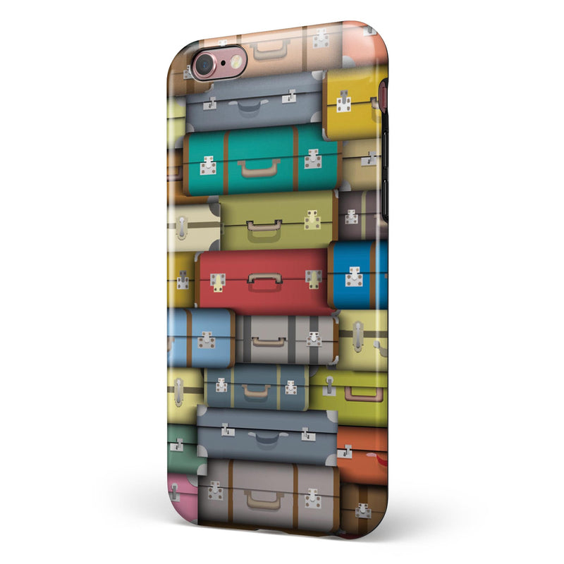 Multicolored Traveling Suitcases iPhone 6/6s or 6/6s Plus 2-Piece Hybrid INK-Fuzed Case