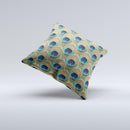 Multiple Peacock Feather Pattern ink-Fuzed Decorative Throw Pillow