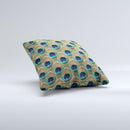 Multiple Peacock Feather Pattern ink-Fuzed Decorative Throw Pillow