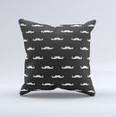 Mustache Galore Ink-Fuzed Decorative Throw Pillow