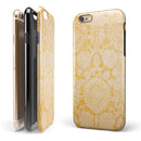 Mustard Yellow Cauliflower Damask Pattern iPhone 6/6s or 6/6s Plus 2-Piece Hybrid INK-Fuzed Case