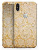 Mustard Yellow Cauliflower Damask Pattern - iPhone X Skin-Kit