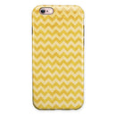 Mustard Yellow Chevron Pattern iPhone 6/6s or 6/6s Plus 2-Piece Hybrid INK-Fuzed Case