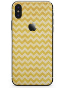 Mustard Yellow Chevron Pattern - iPhone X Skin-Kit