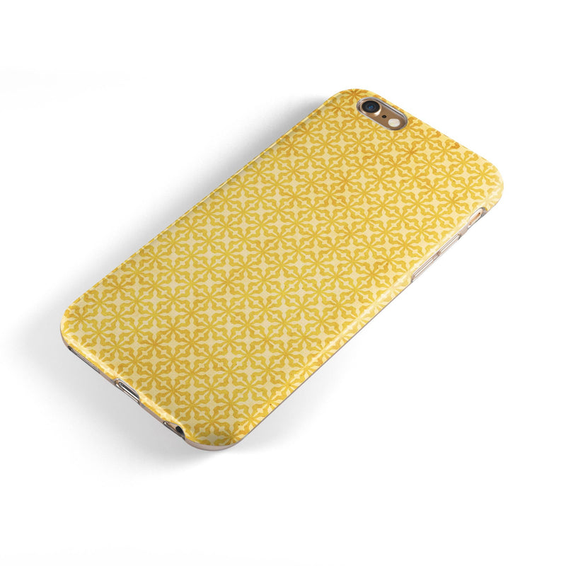 Mustard Yellow Cross Pattern iPhone 6/6s or 6/6s Plus 2-Piece Hybrid INK-Fuzed Case