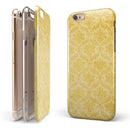 Mustard Yellow Damask Pattern iPhone 6/6s or 6/6s Plus 2-Piece Hybrid INK-Fuzed Case