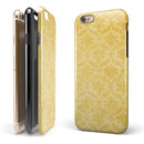 Mustard Yellow Damask Pattern iPhone 6/6s or 6/6s Plus 2-Piece Hybrid INK-Fuzed Case