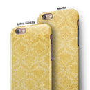 Mustard Yellow Damask Pattern iPhone 6/6s or 6/6s Plus 2-Piece Hybrid INK-Fuzed Case