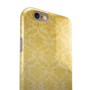 Mustard Yellow Damask Pattern iPhone 6/6s or 6/6s Plus 2-Piece Hybrid INK-Fuzed Case