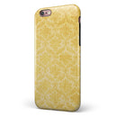 Mustard Yellow Damask Pattern iPhone 6/6s or 6/6s Plus 2-Piece Hybrid INK-Fuzed Case