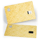 Mustard Yellow Damask Pattern - Premium Protective Decal Skin-Kit for the Apple Credit Card