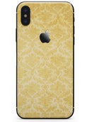 Mustard Yellow Damask Pattern - iPhone X Skin-Kit