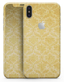 Mustard Yellow Damask Pattern - iPhone X Skin-Kit