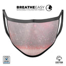 Muted Pink and Grunge Shimmering Orbs - Made in USA Mouth Cover Unisex Anti-Dust Cotton Blend Reusable & Washable Face Mask with Adjustable Sizing for Adult or Child