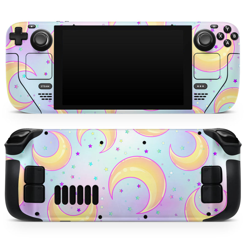 Mystical Crescent Moons // Full Body Skin Decal Wrap Kit for the Steam Deck handheld gaming computer