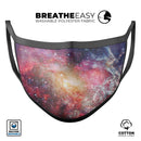 NASA Inspired Deep Nebula - Made in USA Mouth Cover Unisex Anti-Dust Cotton Blend Reusable & Washable Face Mask with Adjustable Sizing for Adult or Child
