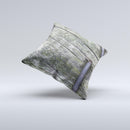 Nailed Mossy Wooden Planks ink-Fuzed Decorative Throw Pillow