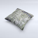 Nailed Mossy Wooden Planks ink-Fuzed Decorative Throw Pillow