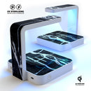 Natural Black & White Marble Stone UV Germicidal Sanitizing Sterilizing Wireless Smart Phone Screen Cleaner + Charging Station