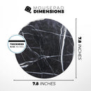 Natural Black & White Marble Stone// WaterProof Rubber Foam Backed Anti-Slip Mouse Pad for Home Work Office or Gaming Computer Desk