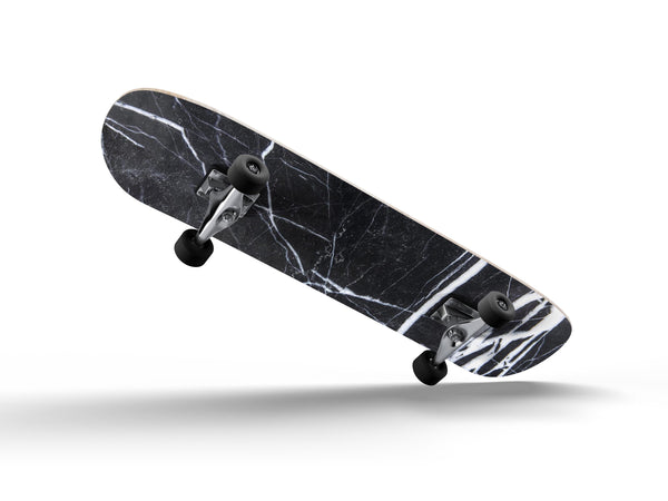 Natural Black & White Marble Stone - Full Body Skin Decal Wrap Kit for Skateboard Decks
