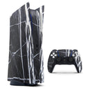 Natural Black & White Marble Stone - Full Body Skin Decal Wrap Kit for Sony Playstation 5, Playstation 4, Playstation 3, & Controllers