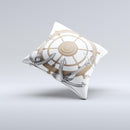 Nautical Captain's Wheel with anchors ink-Fuzed Decorative Throw Pillow