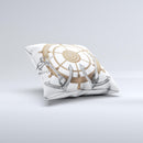 Nautical Captain's Wheel with anchors ink-Fuzed Decorative Throw Pillow