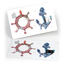 Nautical Pen and Watercolor - Premium Protective Decal Skin-Kit for the Apple Credit Card