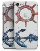Nautical Pen and Watercolor - Skin-kit for the iPhone 8 or 8 Plus