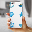 Nautical Watercolor Pattern iPhone 6/6s or 6/6s Plus 2-Piece Hybrid INK-Fuzed Case