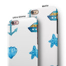 Nautical Watercolor Pattern iPhone 6/6s or 6/6s Plus 2-Piece Hybrid INK-Fuzed Case