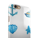 Nautical Watercolor Pattern iPhone 6/6s or 6/6s Plus 2-Piece Hybrid INK-Fuzed Case