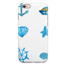 Nautical Watercolor Pattern iPhone 6/6s or 6/6s Plus 2-Piece Hybrid INK-Fuzed Case