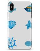 Nautical Watercolor Pattern - iPhone X Clipit Case